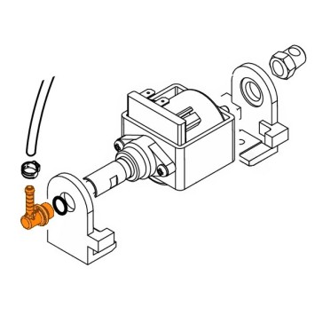 Raccord de sortie de pompe 90° 11001054 / 996530000624 / 421941147151 SAECO