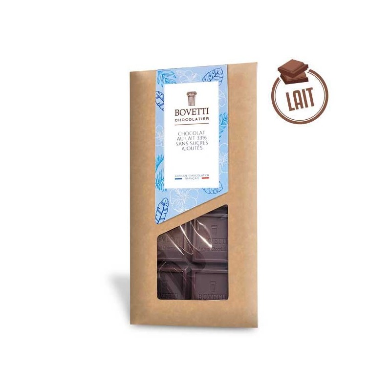 Tablette Chocolat Lait SANS SUCRES 100g - BOVETTI Tablette Chocolat Lait SANS SUCRES 100g - BOVETTI