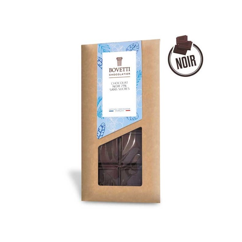 Tablette Chocolat Noir SANS SUCRES 100g - BOVETTI