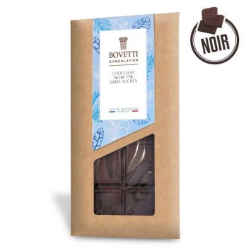 Tablette Chocolat Noir SANS SUCRES 100g - BOVETTI