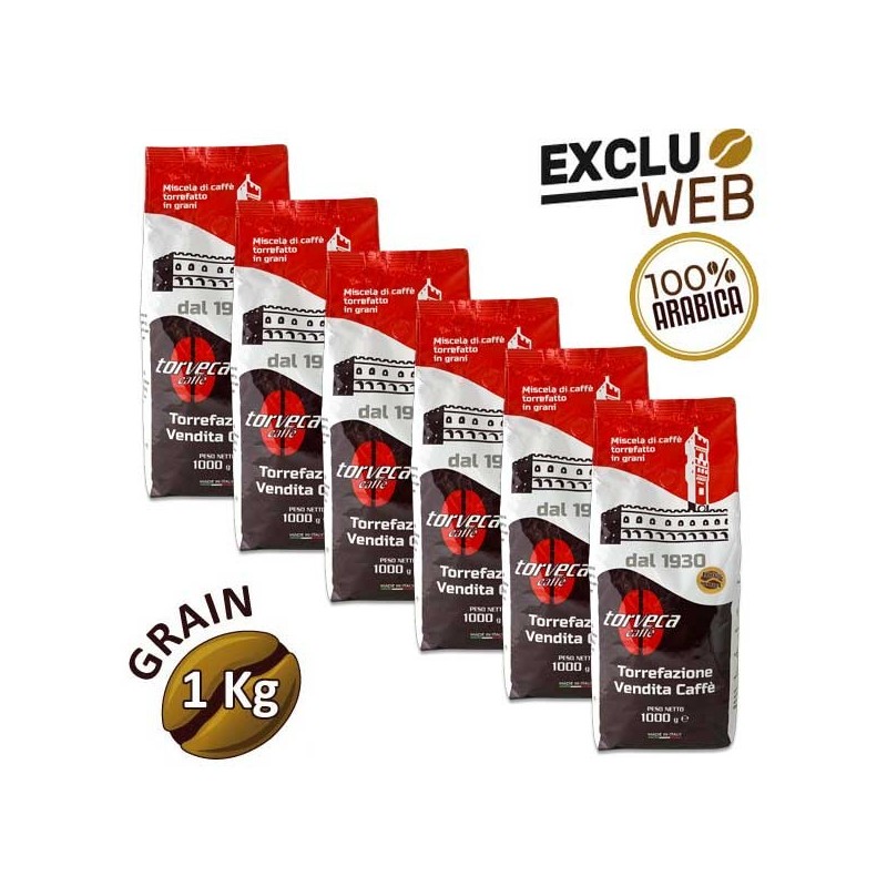 Pack x 6 Café grain 100% ARABICA - 1 Kg - TORVECA