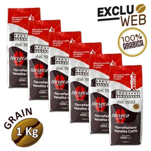 Pack x 6 Café grain 100% ARABICA - 1 Kg - TORVECA
