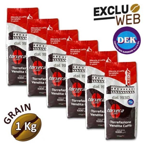 Pack x 6 Café grain DÉCAFÉINÉ - 1 Kg - TORVECA