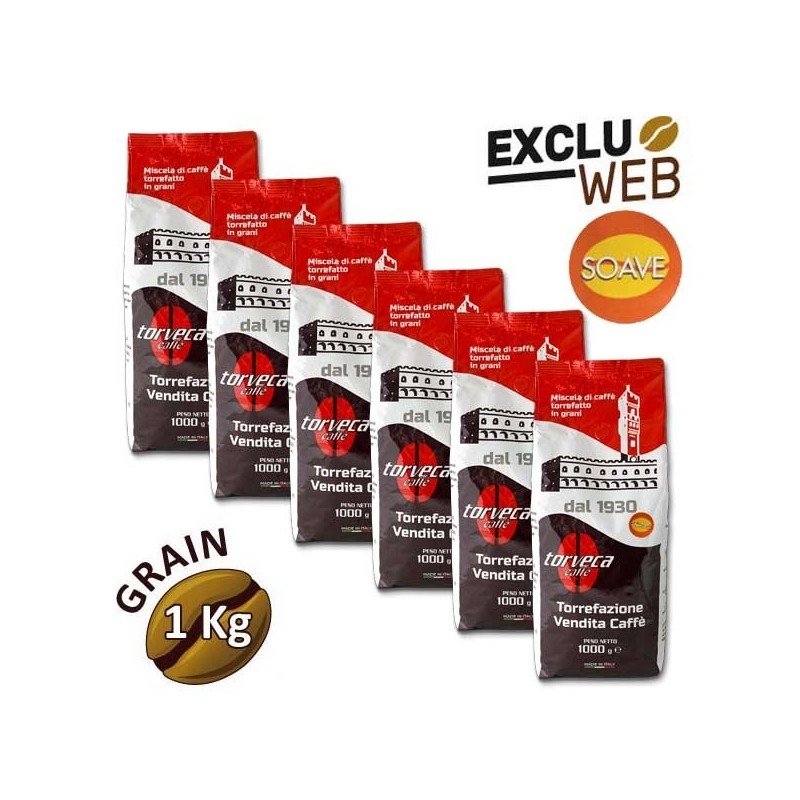 Pack x 6 Café grain Soave - 1 Kg - TORVECA