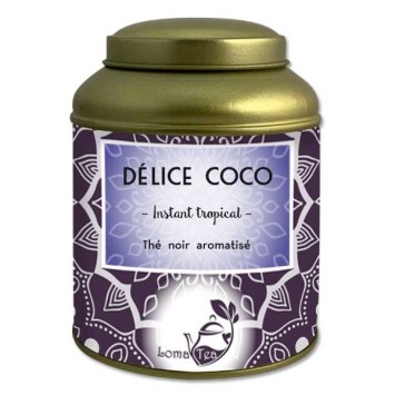 Thé noir DÉLICE COCO VRAC Boîte métal 100g - LOMATEA