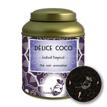 Thé noir DÉLICE COCO VRAC Boîte métal 100g - LOMATEA