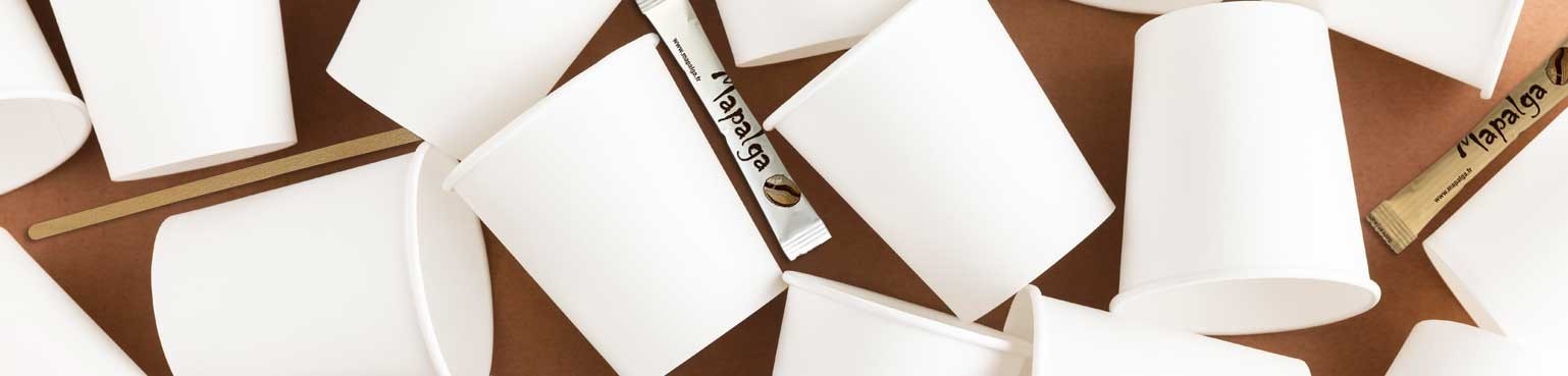 Cups, sugar and agitators